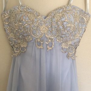 Beautiful light blue La Femme Prom dress